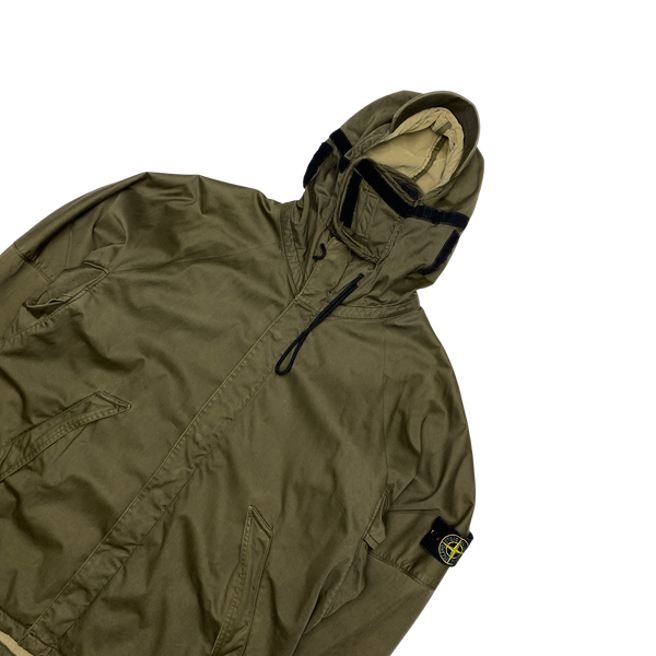 Stone Island 2004 Beige Raso Floccato Riot Mask Jacket