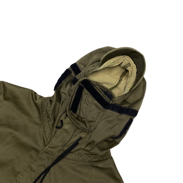Stone Island 2004 Beige Raso Floccato Riot Mask Jacket