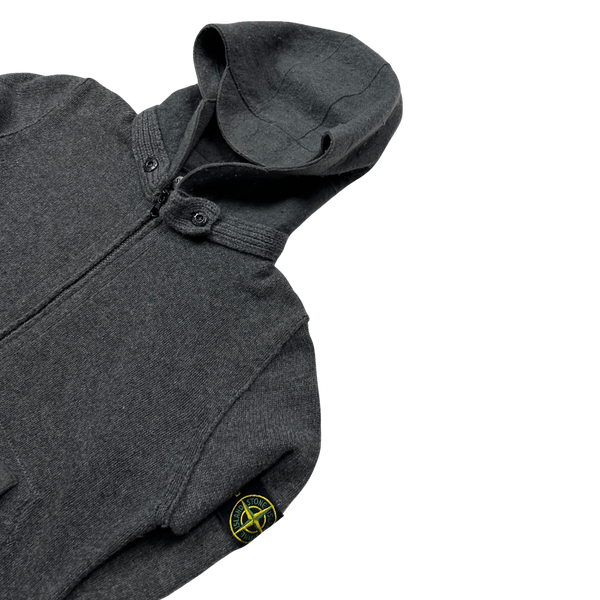 Stone Island Grey Wool Zipped Hoodie