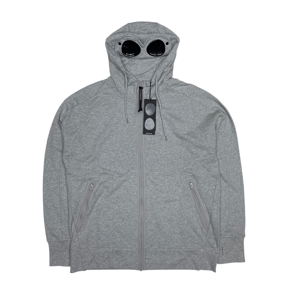 CP Company Light Grey Zipped Goggle Hoodie