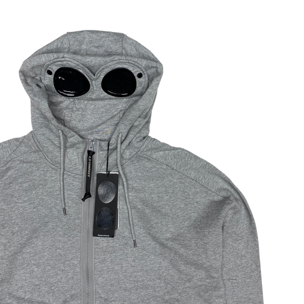 CP Company Light Grey Zipped Goggle Hoodie