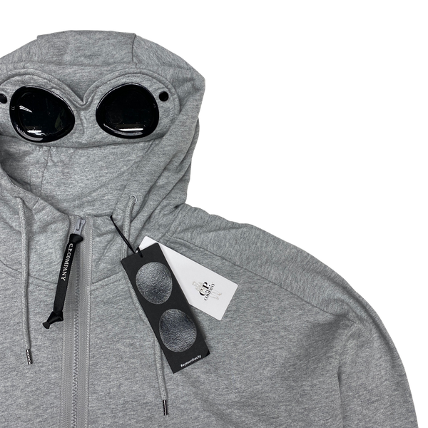 CP Company Light Grey Zipped Goggle Hoodie