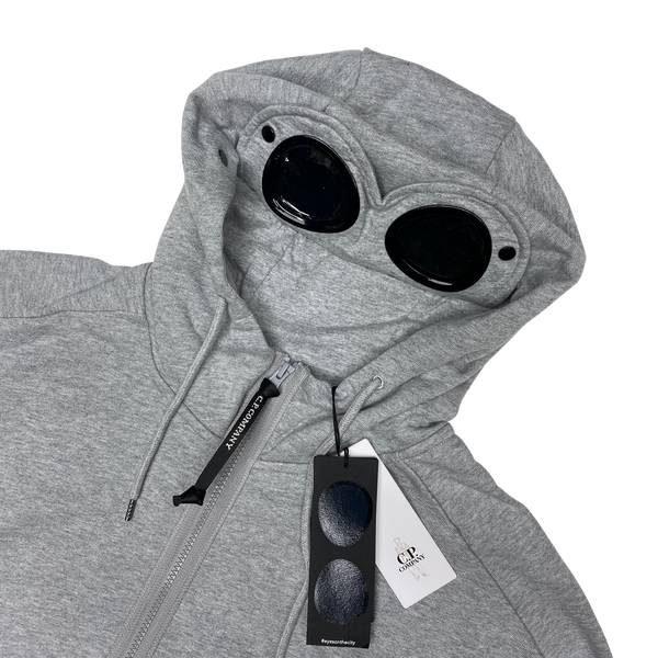 CP Company Light Grey Zipped Goggle Hoodie