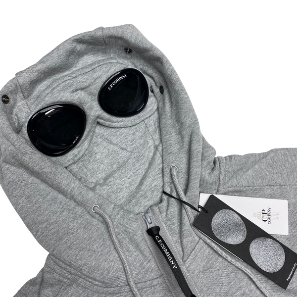 CP Company Light Grey Zipped Goggle Hoodie