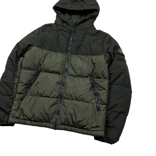 Stone Island 2013 Khaki Crinkle NY Down Puffer Jacket - Small