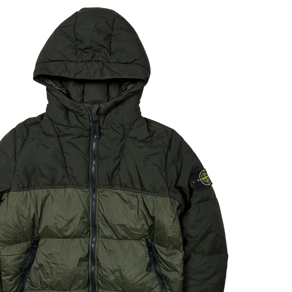 Stone Island 2013 Khaki Crinkle NY Down Puffer Jacket - Small