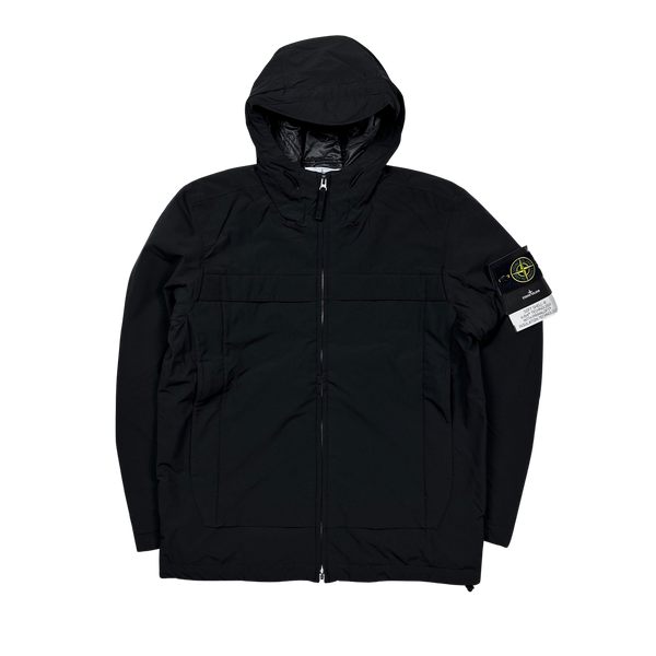 Stone Island Black Soft Shell R E Dye Primaloft Insulation Jacket - Large