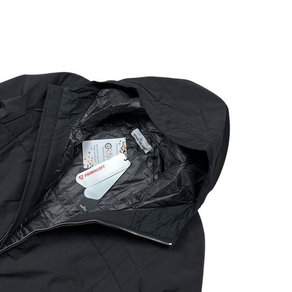 Stone Island Black Soft Shell R E Dye Primaloft Insulation Jacket - Large