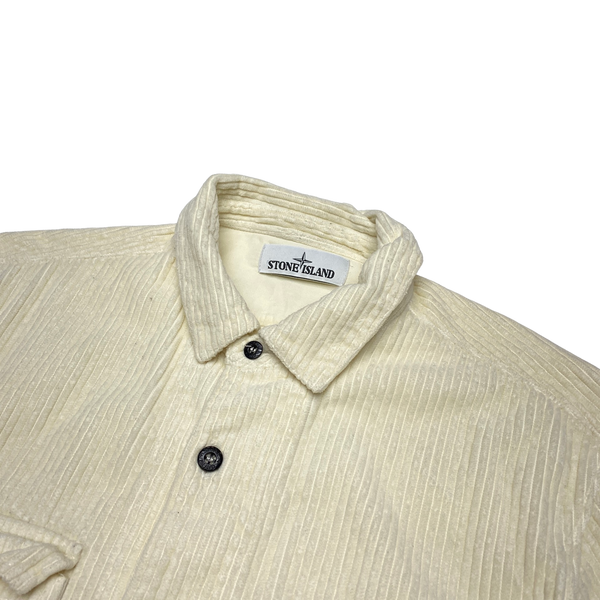 Stone Island AW2020 White Jumbo Cord Shirt