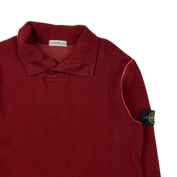 Stone Island Red Wool Vintage 2002 Wool Pullover