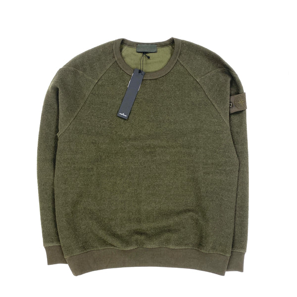 Stone Island Khaki Ghost Crewneck Wool Jumper