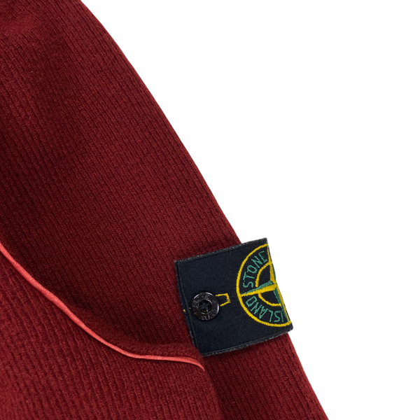 Stone Island Red Wool Vintage 2002 Wool Pullover
