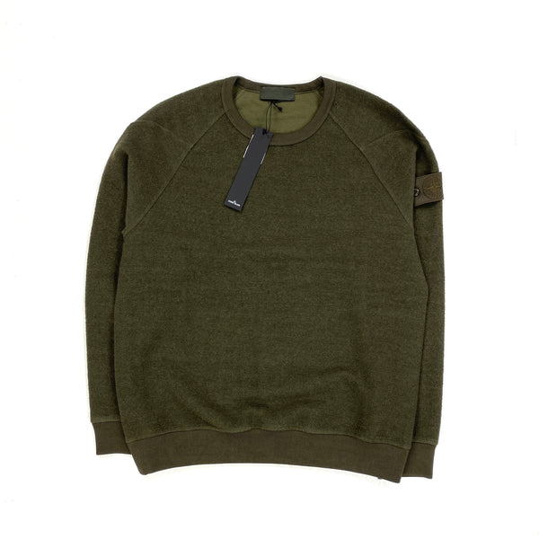 Stone Island Khaki Ghost Crewneck Wool Jumper