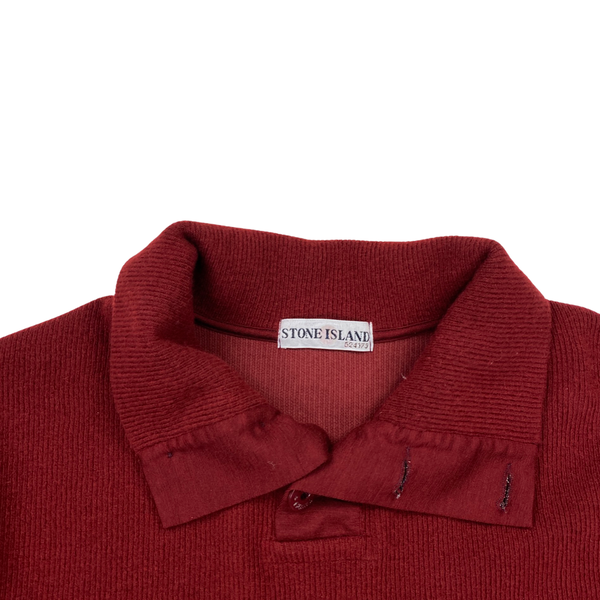 Stone Island Red Wool Vintage 2002 Wool Pullover