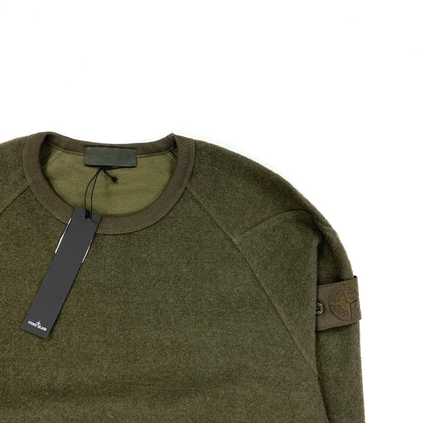 Stone Island Khaki Ghost Crewneck Wool Jumper