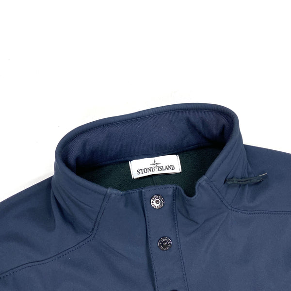 Stone Island Navy Fleece Lined Soft Shell R Jacket