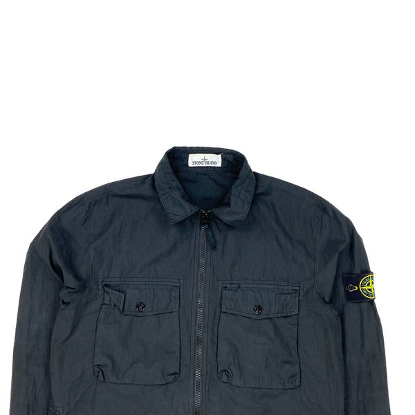 Stone Island Black Cotton Zipped Overshirt