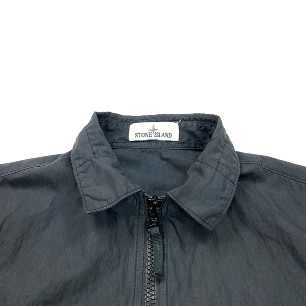Stone Island Black Cotton Zipped Overshirt