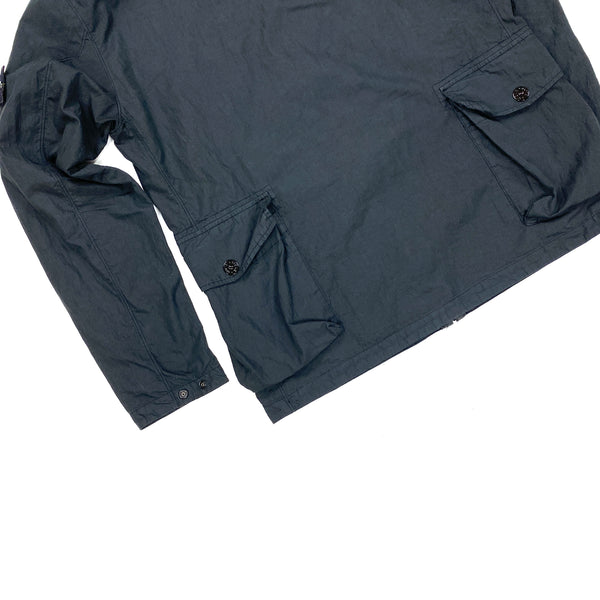 Stone Island Black Cotton Zipped Overshirt