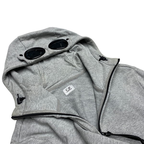 CP Company Light Grey Goggle Cotton Hoodie