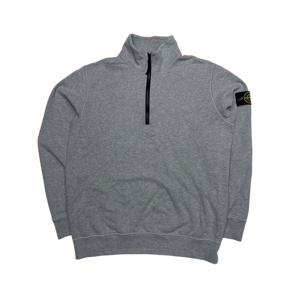 Stone Island 2021 Light Grey Quarter Zip Pullover