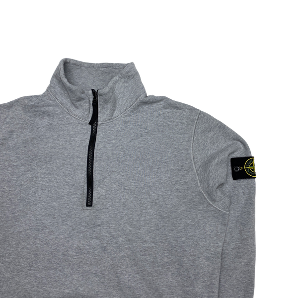 Stone Island 2021 Light Grey Quarter Zip Pullover