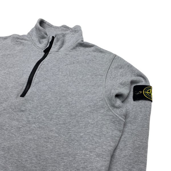 Stone Island 2021 Light Grey Quarter Zip Pullover