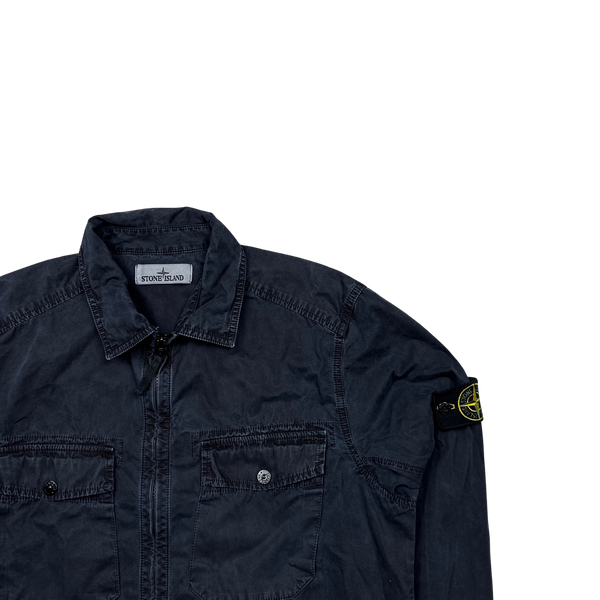 Stone Island 2014 Navy Cotton Overshirt - Large