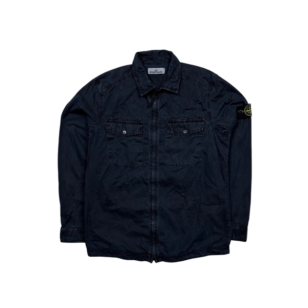 Stone Island 2014 Navy Cotton Overshirt - Large