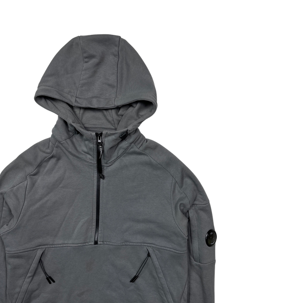 CP Company Grey Thick Cotton Quarter Zip Pullover - Small