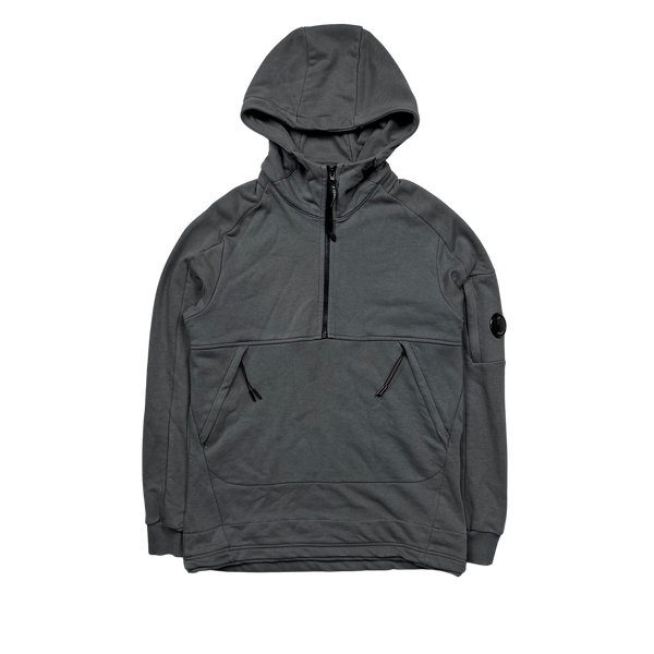 CP Company Grey Thick Cotton Quarter Zip Pullover - Small