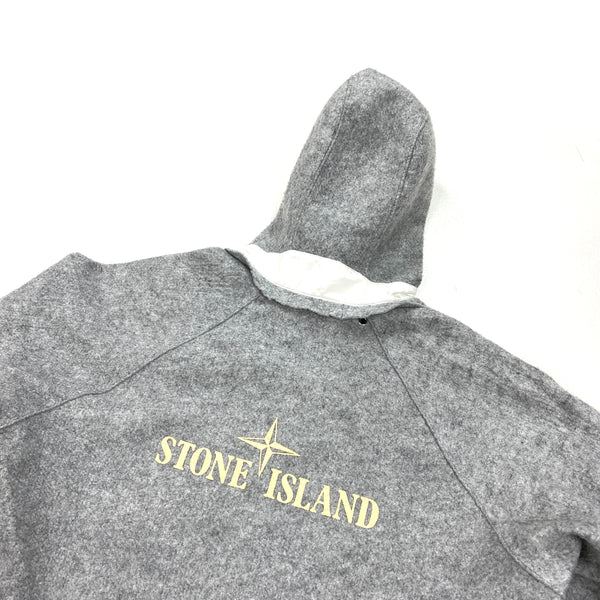 Stone Island 2005 Wool Spellout Hooded Jacket