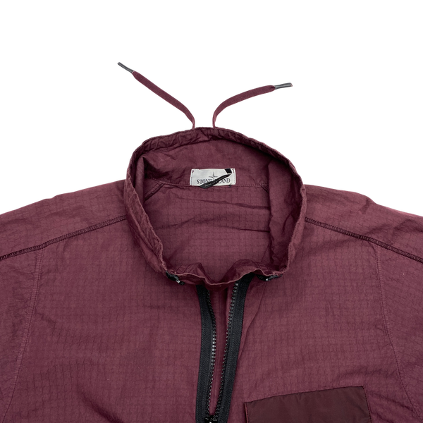 Stone Island Burgundy 2017 Rip Stop Smock