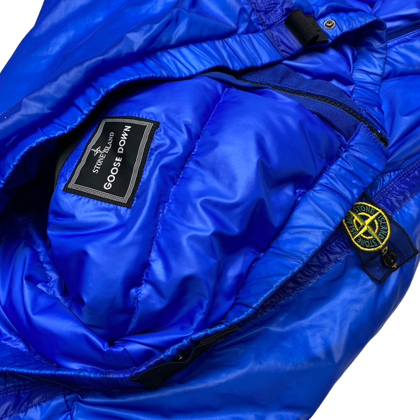 Stone Island 2007 Blue Mesh Badge Down Puffer Jacket