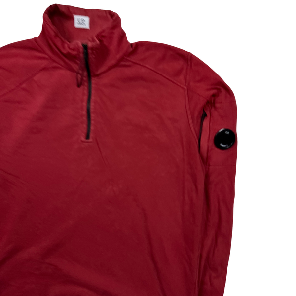 CP Company Red Quarter Zip Pullover Jumper - Large