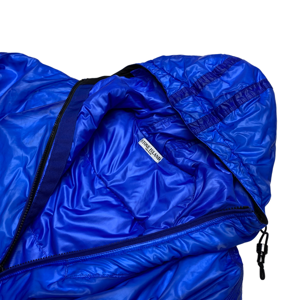 Stone Island 2007 Blue Mesh Badge Down Puffer Jacket