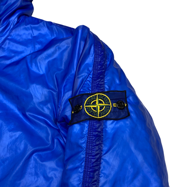 Stone Island 2007 Blue Mesh Badge Down Puffer Jacket
