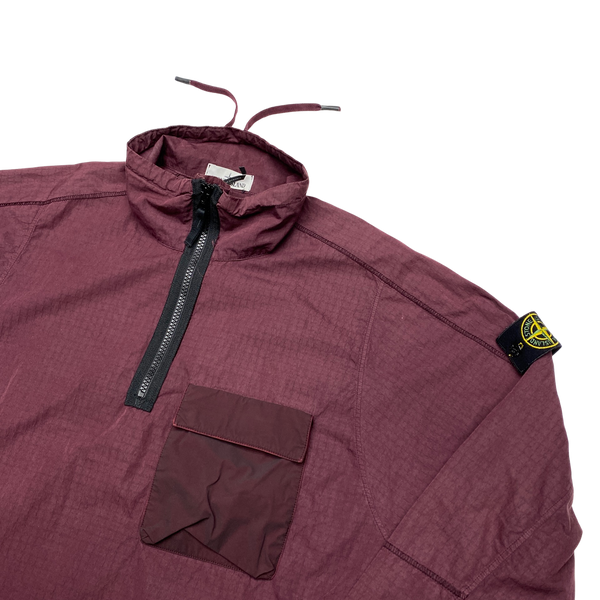 Stone Island Burgundy 2017 Rip Stop Smock