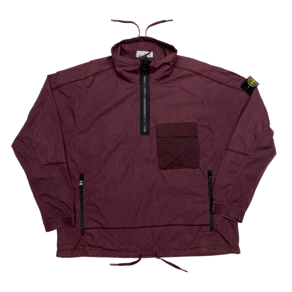 Stone Island Burgundy 2017 Rip Stop Smock