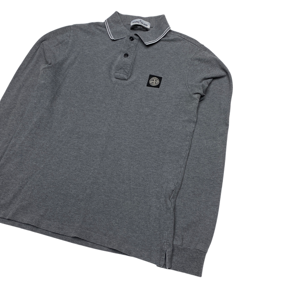 Stone Island Light Grey Slim Fit Polo Shirt