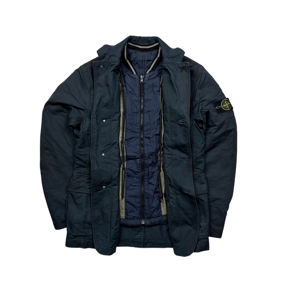 Stone Island 2010 Navy David TC Blazer Jacket With Removable Puffer - Medium