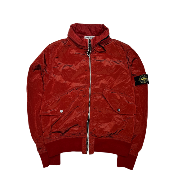 Stone Island 2008 Red Nylon Metal Shimmer Jacket - Medium