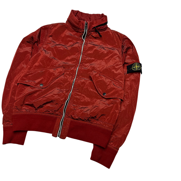 Stone Island 2008 Red Nylon Metal Shimmer Jacket - Medium