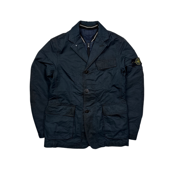 Stone Island 2010 Navy David TC Blazer Jacket With Removable Puffer - Medium