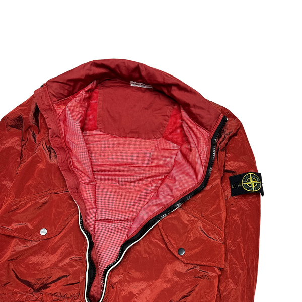 Stone Island 2008 Red Nylon Metal Shimmer Jacket - Medium