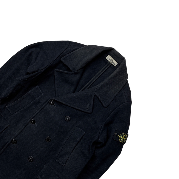 Stone Island 2012 Wool Double Breasted Pea Coat - Large