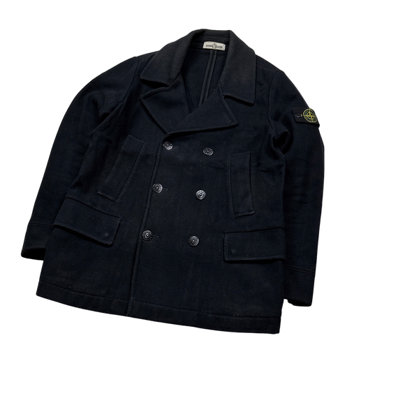 Stone Island 2012 Wool Double Breasted Pea Coat - Large