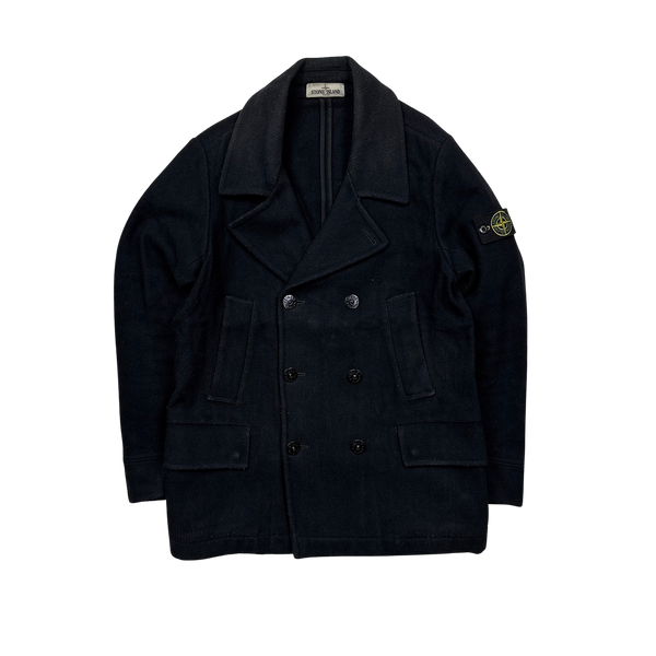 Stone Island 2012 Wool Double Breasted Pea Coat - Large
