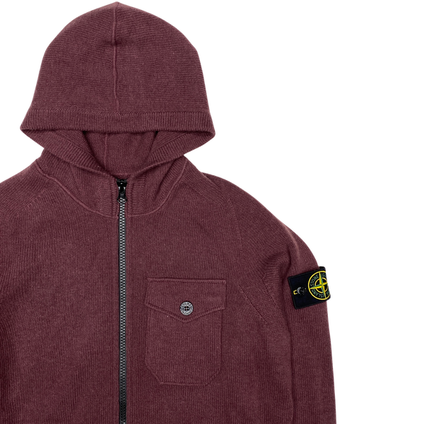 Stone Island 2019 Maroon Knit Hoodie