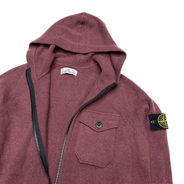 Stone Island 2019 Maroon Knit Hoodie